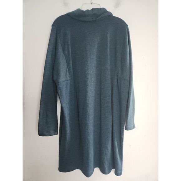 NWT Pure Jill by J.Jill Blue Cowl Neck Cotton A-Line Knit Dress size Large Pet. - Picture 2 of 12